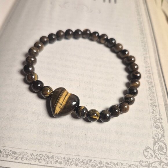 Gemstone with Heart Bead Bracelet - Picture 5 of 14